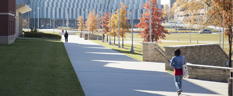 Student walking to class.